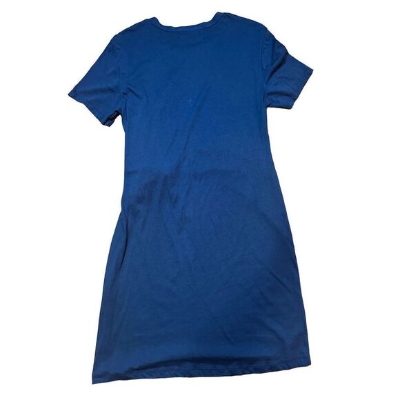 Michael Stars Blue cotton modal blend Twist Waist Short Sleeve Bodycon Dress sz - Picture 2 of 7